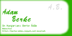 adam berke business card